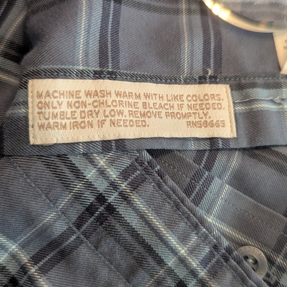 Nordstrom Smart Care Traditional Fit Wrinkle-Free Blue Plaid LS Shirt Men's LT - Picture 5 of 8